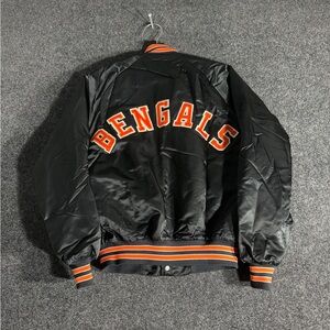 Vintage 1980s Chalk Line Cincinnati Bengals Satin Jacket Women’s S Black